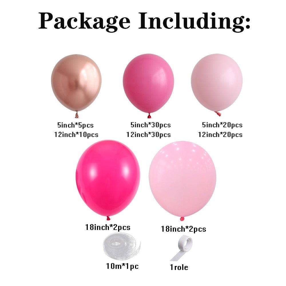 119 Pcs Peach Pink Rose Gold Latex Balloons For Wedding Birthday Valentine's Day Party Decorations Office Parties Baby Showers Girl Birthday Party Ballon Decoration IN Modern Style