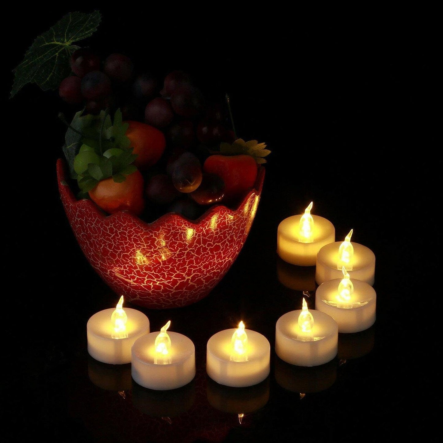 12Pcs New Battery Operated LED Tea Lights Candles Realistic and Bright Flickering Bulb Battery Operated Flameless LED Tea Light for Seasonal and Festival Celebration Home Decoration Flameless birthday Decorations Party Supplies