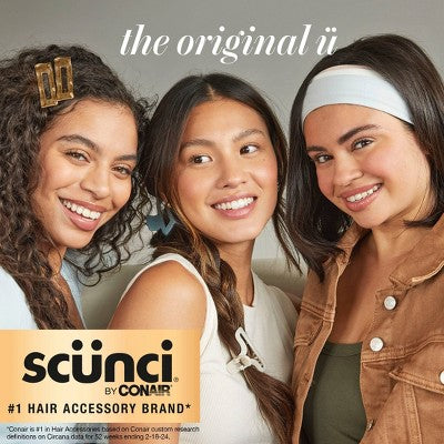 Scunci by Conair No Damage Stretch Fabric Headbands Black 5pcs - New