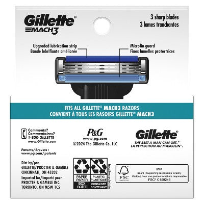 Gillette Mach3 Men's Razor Blade Refills 4ct - Imperfect Box