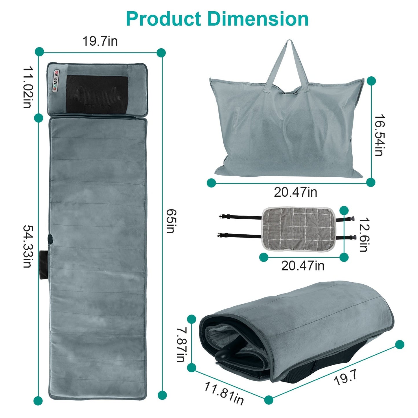 Full Body Electric Massage Mat with Heat Vibration
