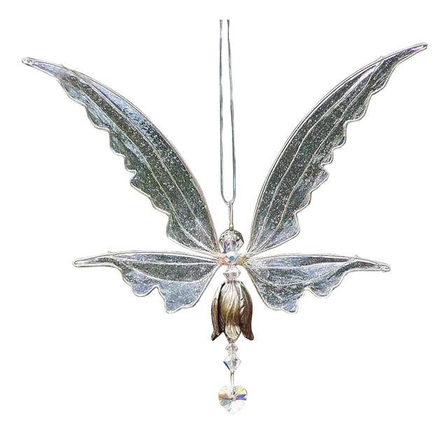 Memorial Butterfly Wind Chimes Angel Wings Flying Bird Wind Chimes Garden Art Wings Wind Chime Patio Hummingbird Wind Chime Garden Hanging Decoration Outdoor Large Chimes For Patio Porch Yard Black