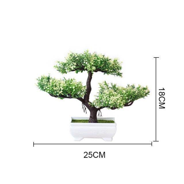 New Artificial Plants Pine Bonsai Potted Decorative Green Small Trees Fake Flowers Ornament For Home Garden Decoration