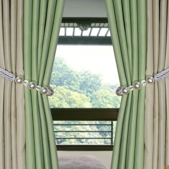 Pearl Curtain Tieback Bling Pearl Bandage Accessories Curtains Holder Buckle Tie Rope Home Decorative Curtain Tieback Decorative Drapery Holdbacks Rope Holder For Home Office 53cm