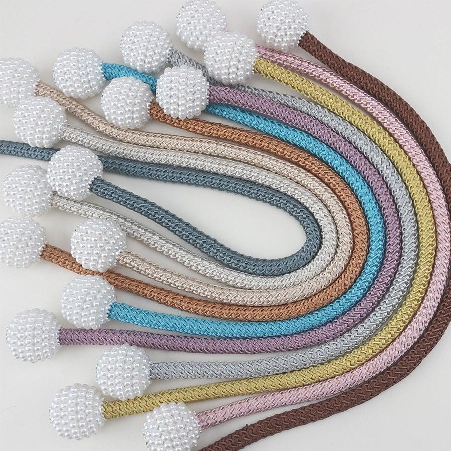 Pearl Magnetic Curtain Clip Curtain Holder Tieback Buckle Clips Hanging Ball Buckle Tie Back Curtain Accessories Home Decor Decorative Curtain Holdbacks Crystal Tie Backs For Curtains Curtain Holders For Window Draperies