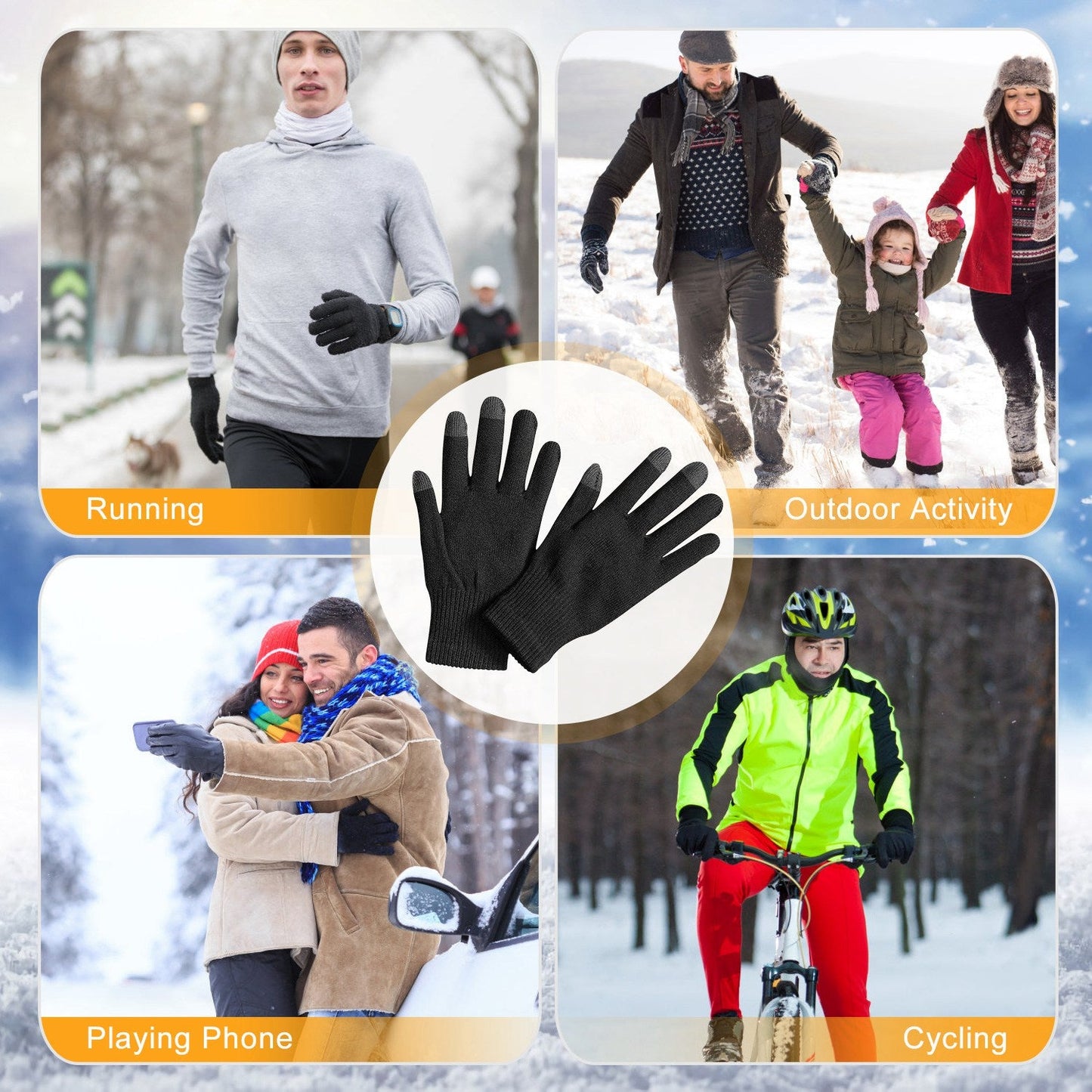 Unisex Winter Knit Gloves