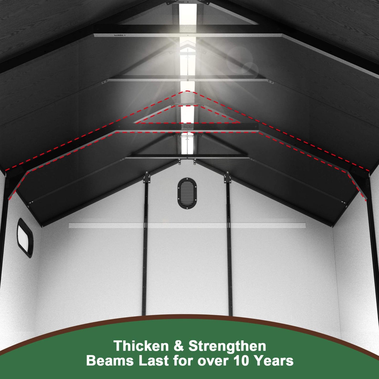 [08X12FT] Alora Large Polypropylene Storage Shed With Reinforced Floor And Lockable Swing Doors (SAK07451)