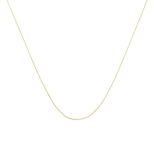 10K Gold 0.5 mm Slender & Dainty Fine Rope Chain Necklace