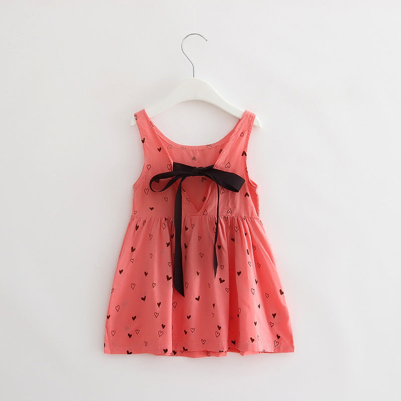Girls Cotton Sleeveless Cartoon Animal Vest Dress