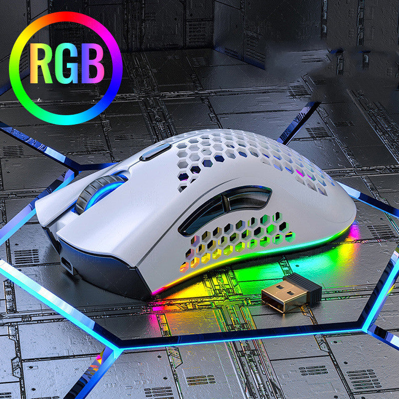 BLACK Silent Wireless Rechargeable Hole Gaming Mouse