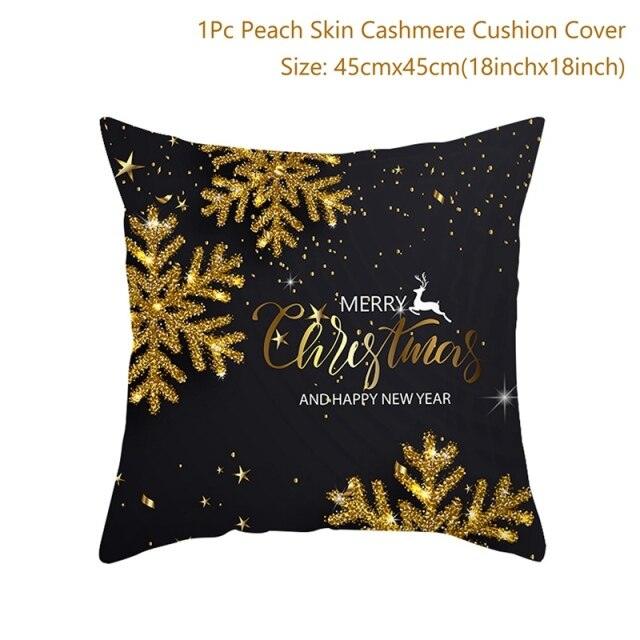 2022 Santa Claus Christmas Pillowcase Decor For Home Christmas Throw Pillow Covers Decorative Snowman Santa Claus Pillow Covers Linen Cushion Cover Couch Pillow Cases Merry Christmas Ornament Xmas Gifts 45x45CM