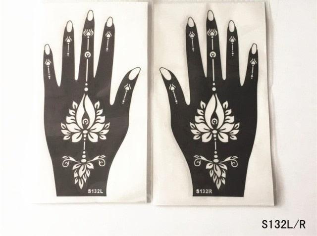 2Pcs/Set Temporary Womens Tattoo 25 Luxury Designs Body Art Waterproof Tattoo For Hands Wedding Party
