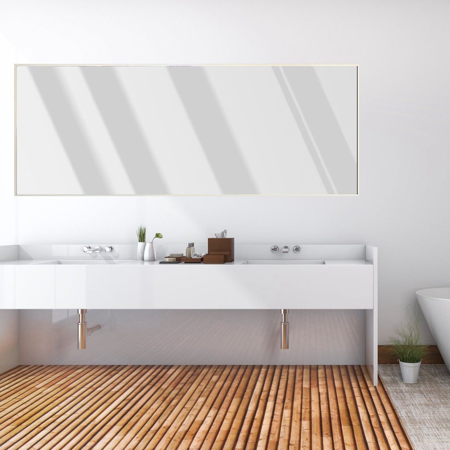 Full Length Mirror 67x25.6in Aluminum Alloy Wall Mirror Free Standing Floor Mirror Hanging Leaning Against Wall for Dressing Bedroom Living Room