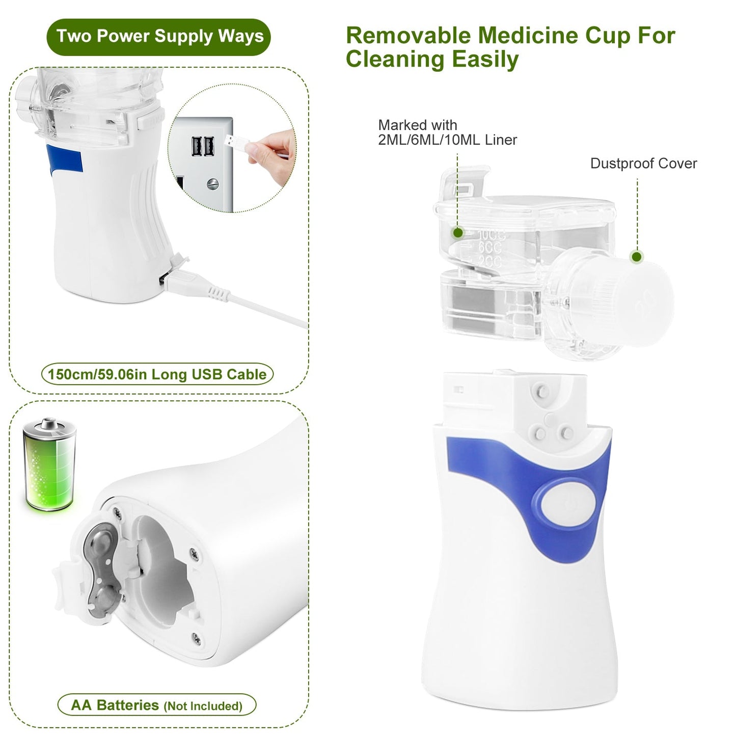 Handheld Ultrasonic Mesh Atomizer Nebulizer