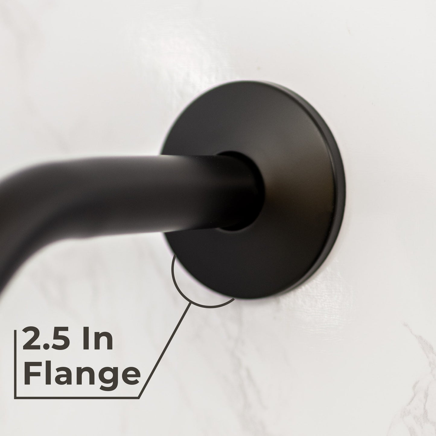 8 in. Stainless Steel Shower Head Extension Arm with Flange (Black Finish)