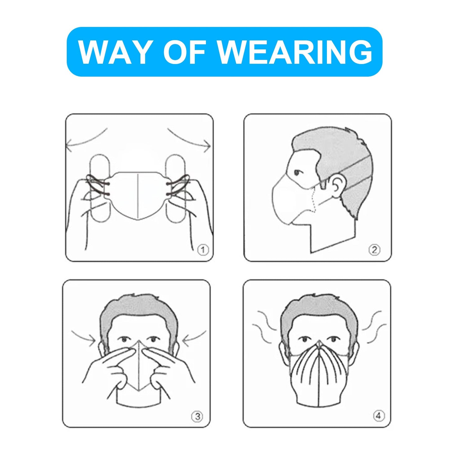 10Pcs Disposable KN95 Protective Face Mask