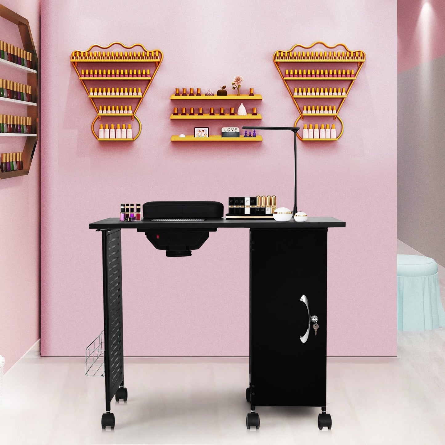 Deluxe Salon Steel Frame Manicure Table