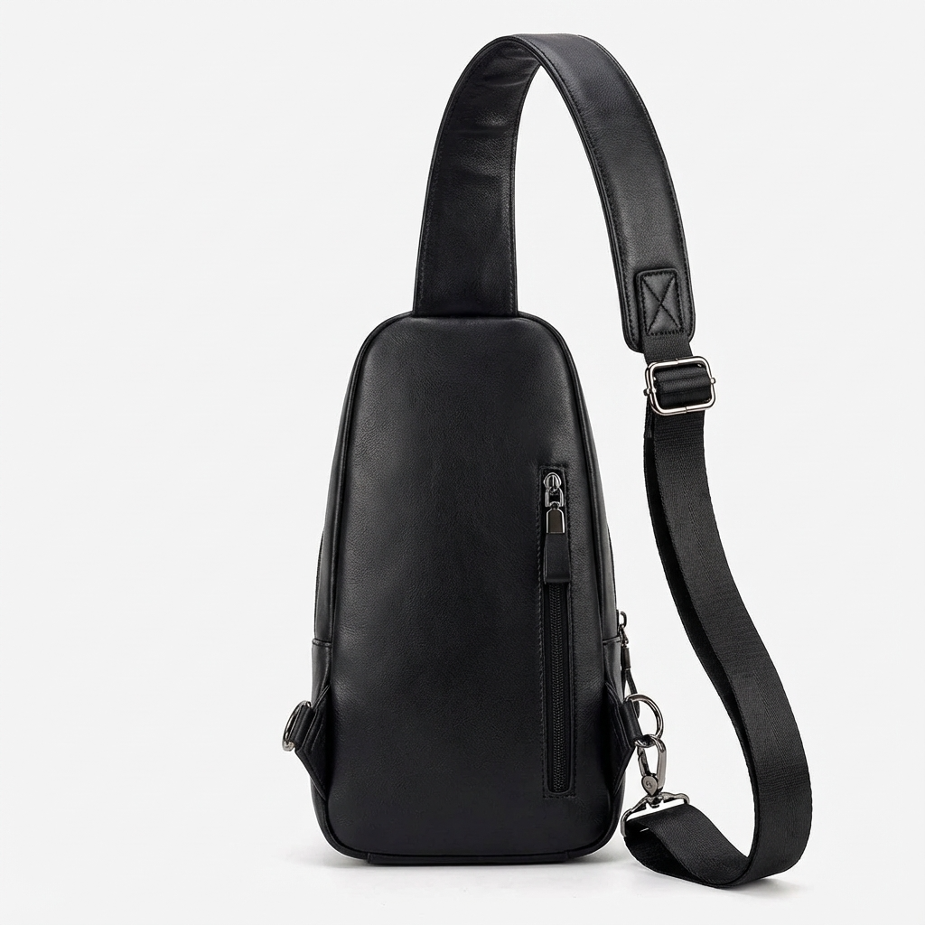 Men's Vegan Leather Sling Bag – Compact Travel Carry
