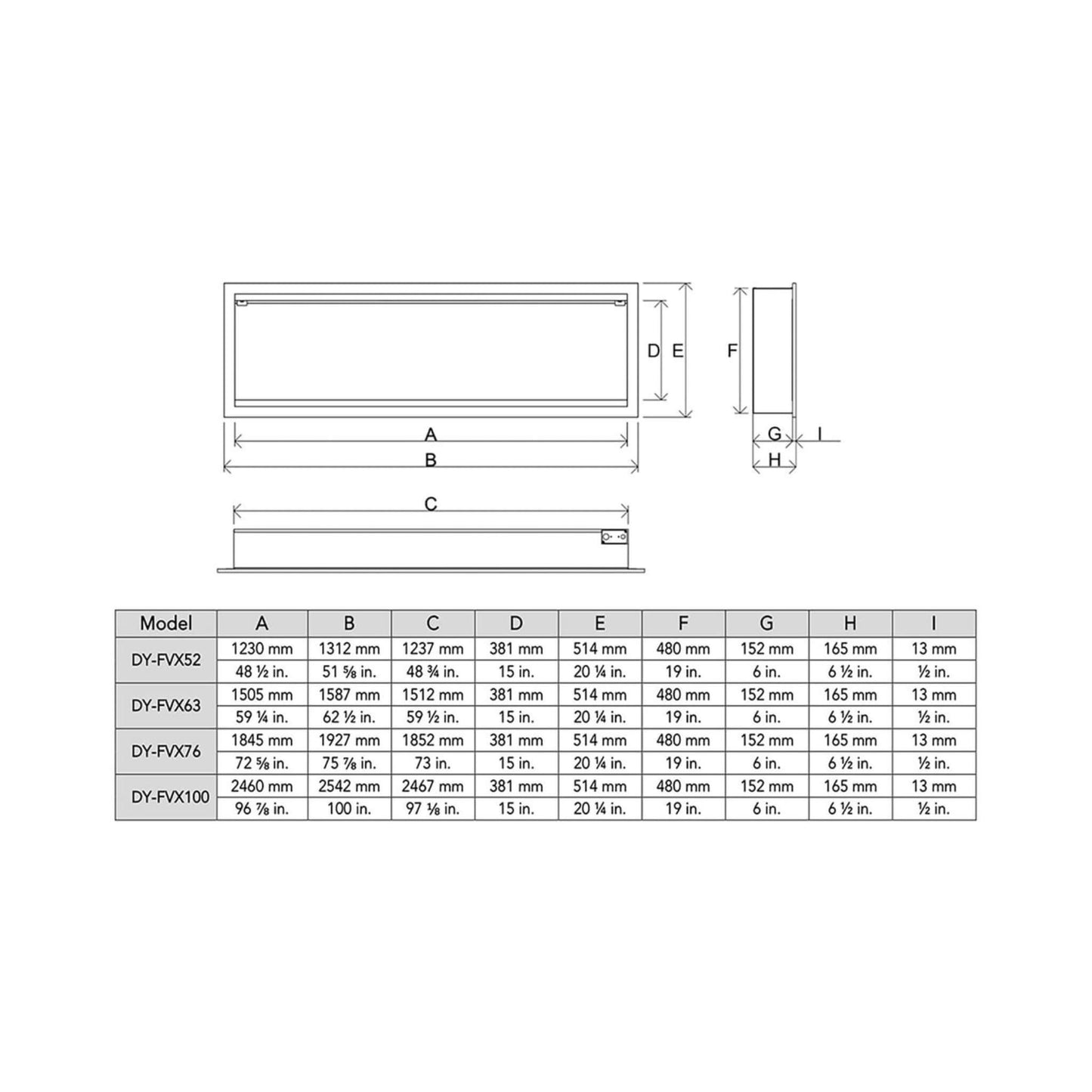 Dynasty Tempo 100-Inch Virtual Linear Electric Fireplace [DY-FVX100] (SAK59234)