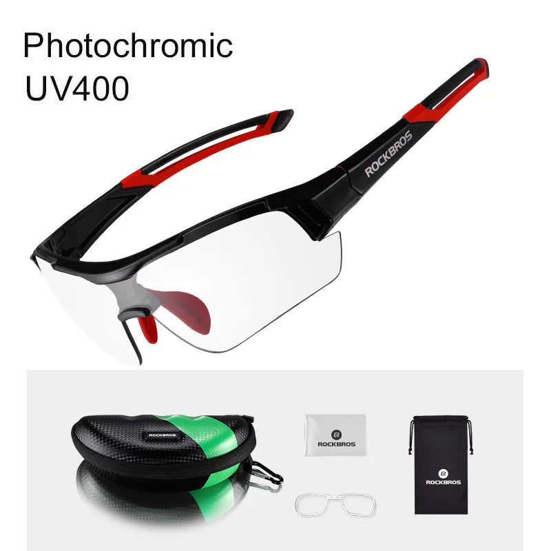 ROCKBROS Photochromic Cycling Glasses Bicycle UV400 Sports Eyewear Ultralight Riding MTB Sunglasses Men Fishing Bike Equipment