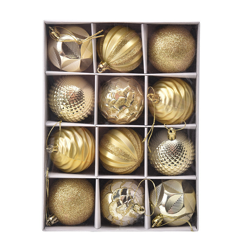 Christmas Ball Gift Box Painted Decorative Pendant Holiday Window Layout