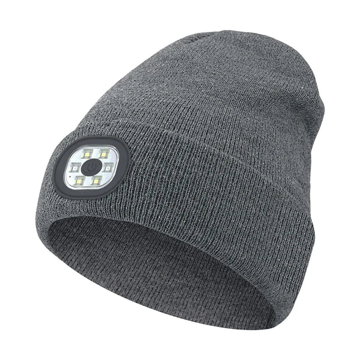 LED Beanie with The Light Unisex USB Rechargeable Headlamp Winter Knitted Cap Gifts For Men Dad Father USB Rechargeable Caps