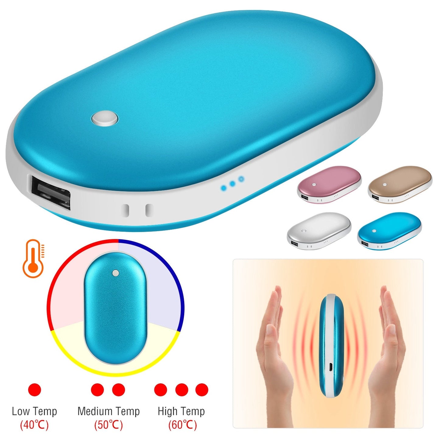 Portable Hand Warmer & 5000mAh Power Bank