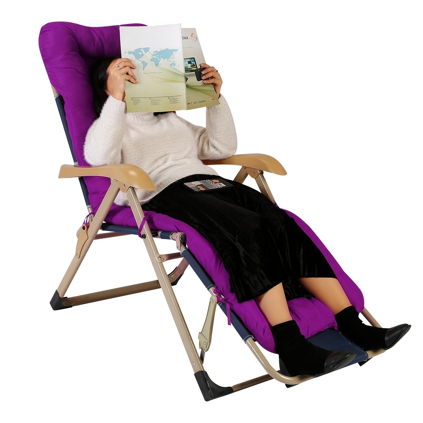 66.92x22.04in Thickened Chaise Lounger Cushion Recliner Rocking Chair Sofa Mat Deck Chair Cushion