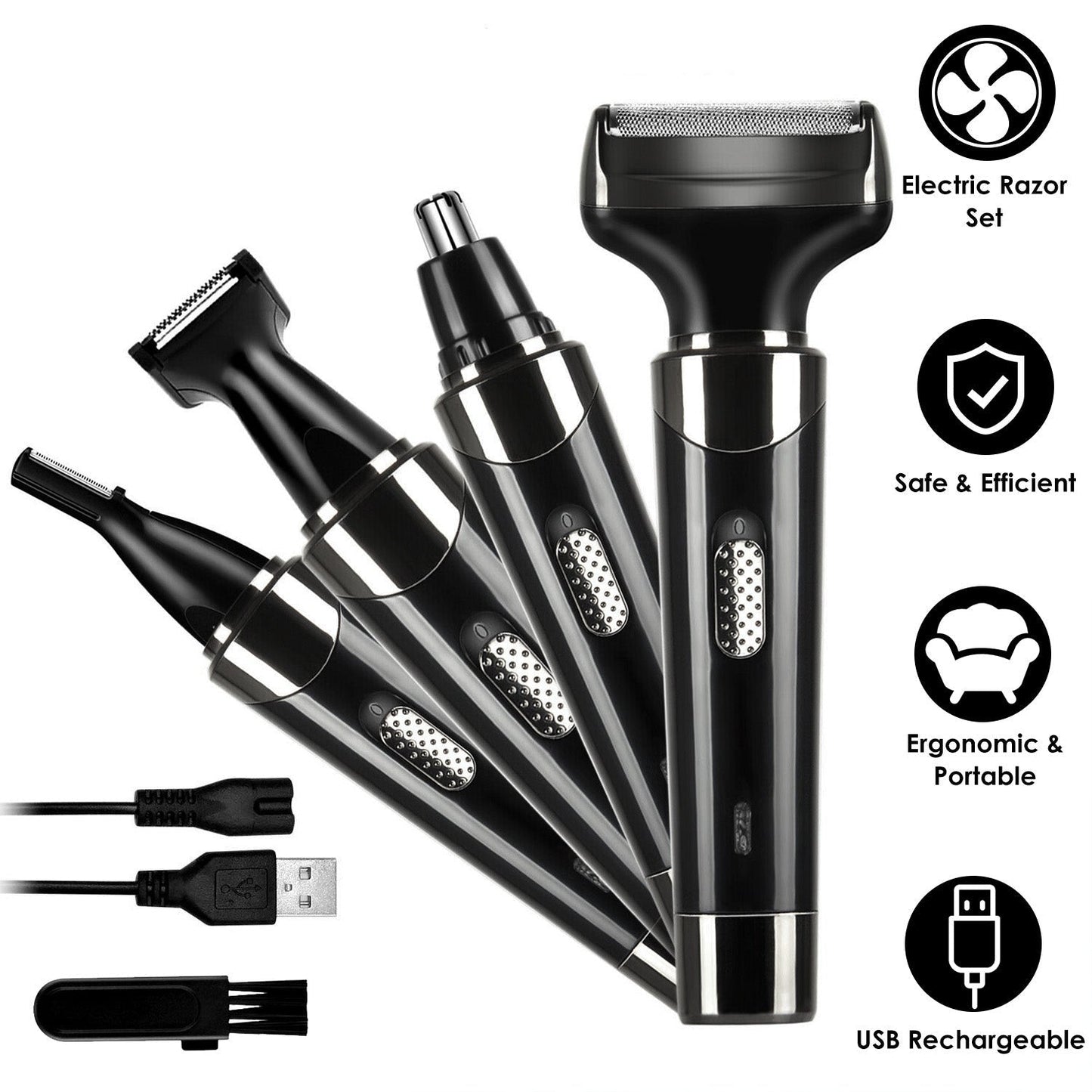 4-In-1 Unisex Rechargeable Electric Razor Clipper