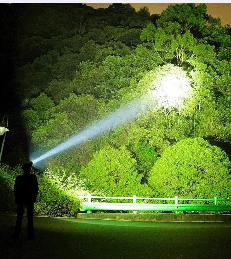 Adjustable Rechargeable  Waterproof LED Flashlights Rechargeable High Lumens Torchlight Zoomable Torch USB Charging Waterproof 5 Modes With Power Display For Camping Hiking Outdoor Emergency