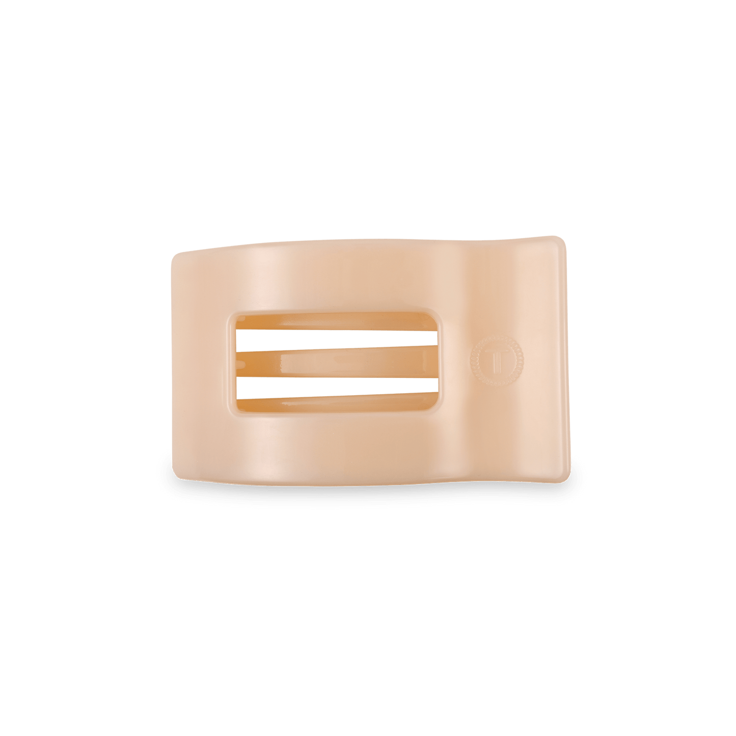 Almond Beige Small Flat Rectangle Hair Clip