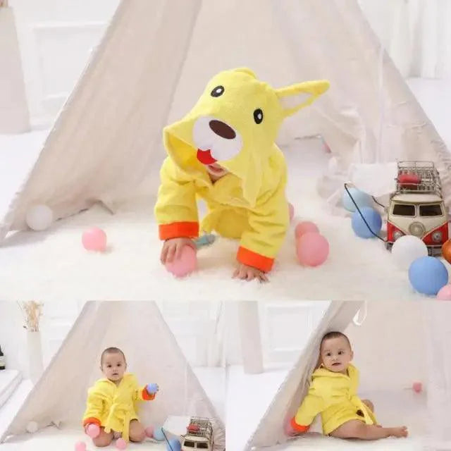 Baby Cute Mini Cartoon Bathrobes Soft Comfortable Bathrobe Warm Bath Towel For Babies Infants Beach Indoor Towel Durable Blankets