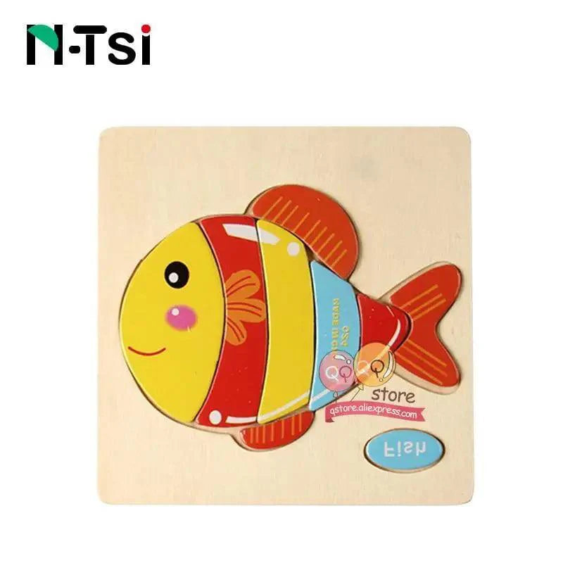 Baby Wooden Puzzle Toys for Toddlers Developing Educational Kids Toys For Children Game Cartoon Animal Gift 3 Years