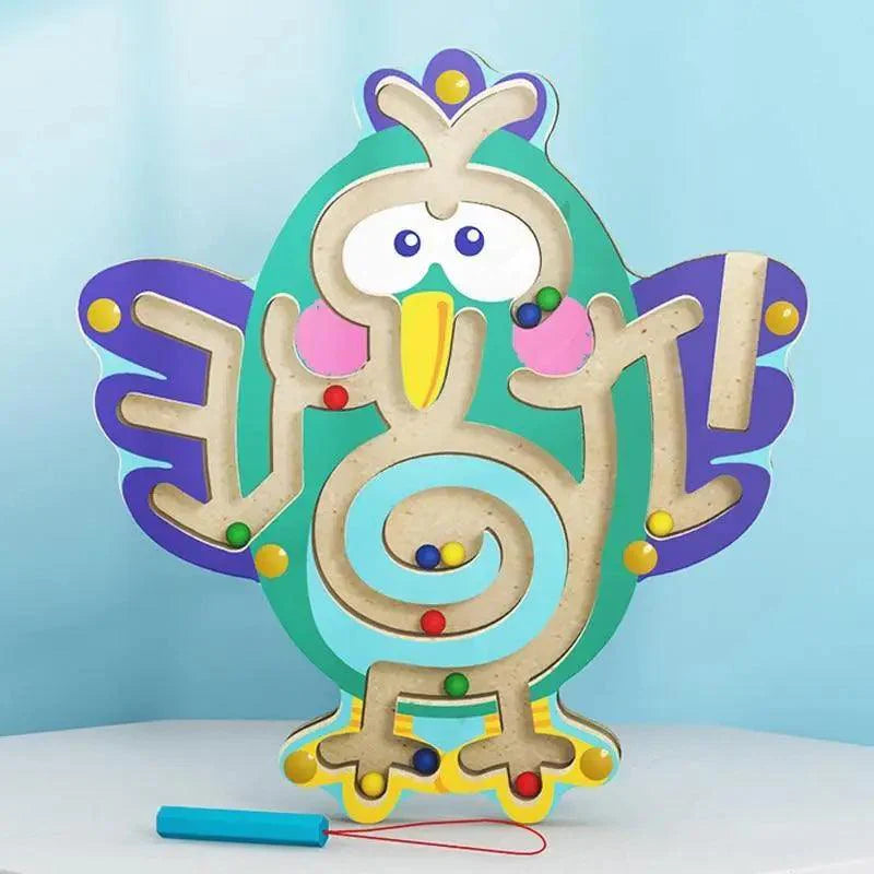 Baby Wooden Toy for Children Magnetic Maze Balance Board Wood game , Maze Puzzle baby Toys  0-12Months