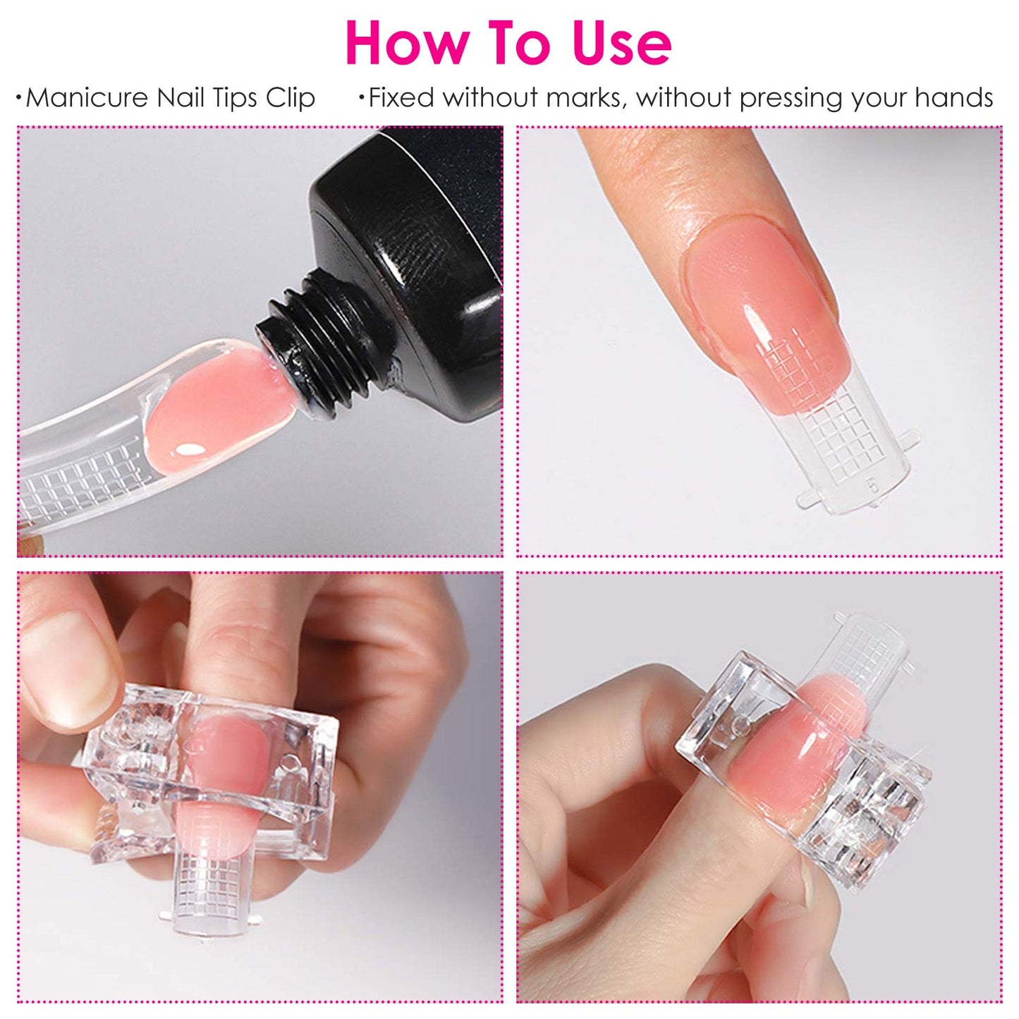 20Pcs Transparent Nail Tip Clips