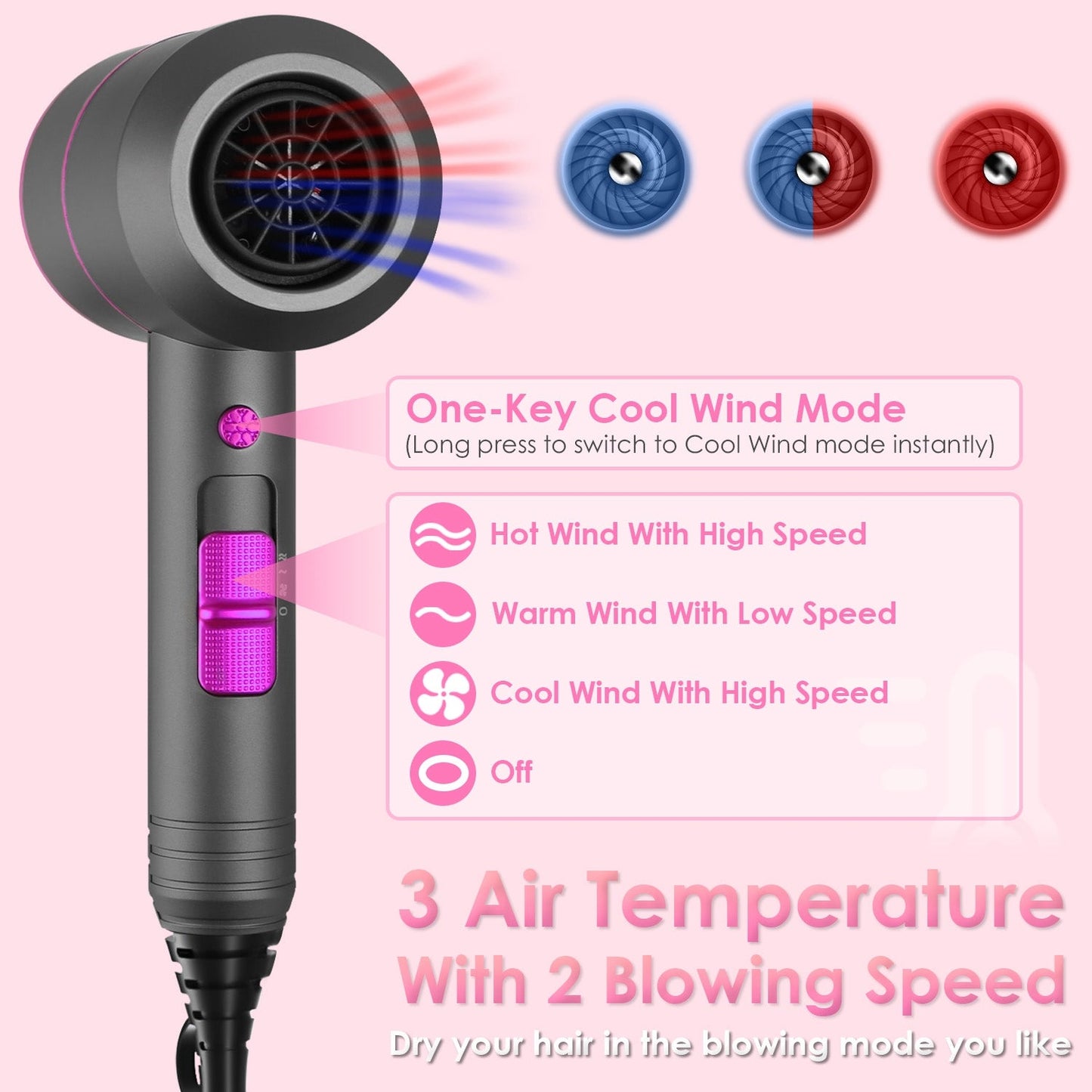 Portable Compact Hair Blow Dryer