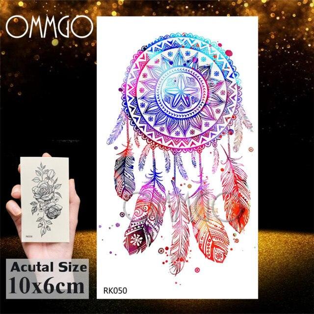 Colorful Tribal Tattoo Feather Temporary Tattoos Custom Waterproof Modern Tatoos Luxury Design