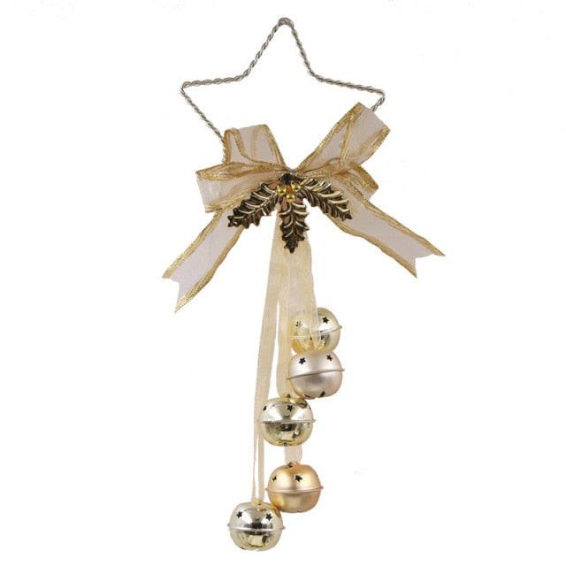 Cute Christmas Tree Bell Pendants Hanging Tree Decorations Door Metal Jingle Bell Hangers Wind Chimes Christmas Jingle Bells Door Hanger Ornaments Christmas Tree Ornaments Decoration