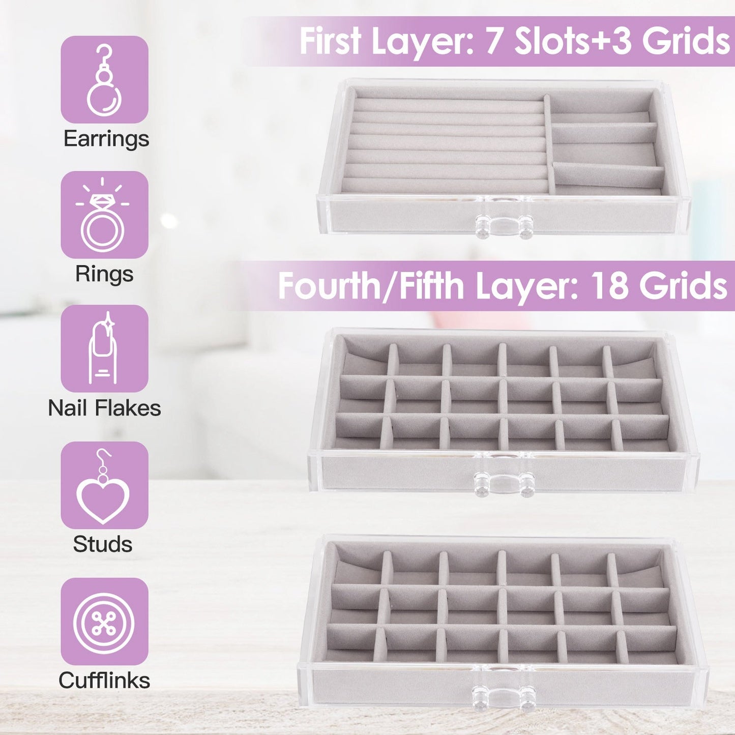 Clear Acrylic Jewelry Box Organizer