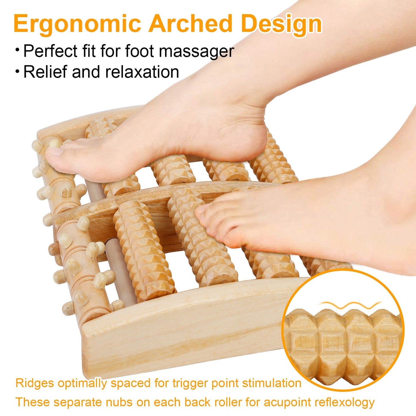Wooden Foot Massage Roller