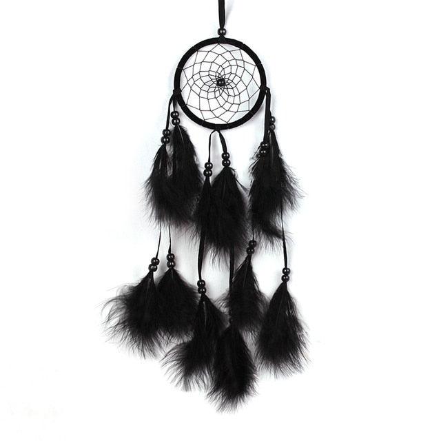 Dream Catcher Wall Decor with White Feathers Indian Style Dream-catcher Moon Handmade Wind Chimes Wall Ornament Girls Room Decoration Feather Dream Catcher For Kids Women Wedding Bohemian Wall Decor