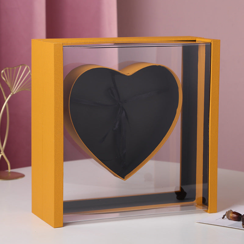Transparent Acrylic Angel Heart Love Flower Gift Box
