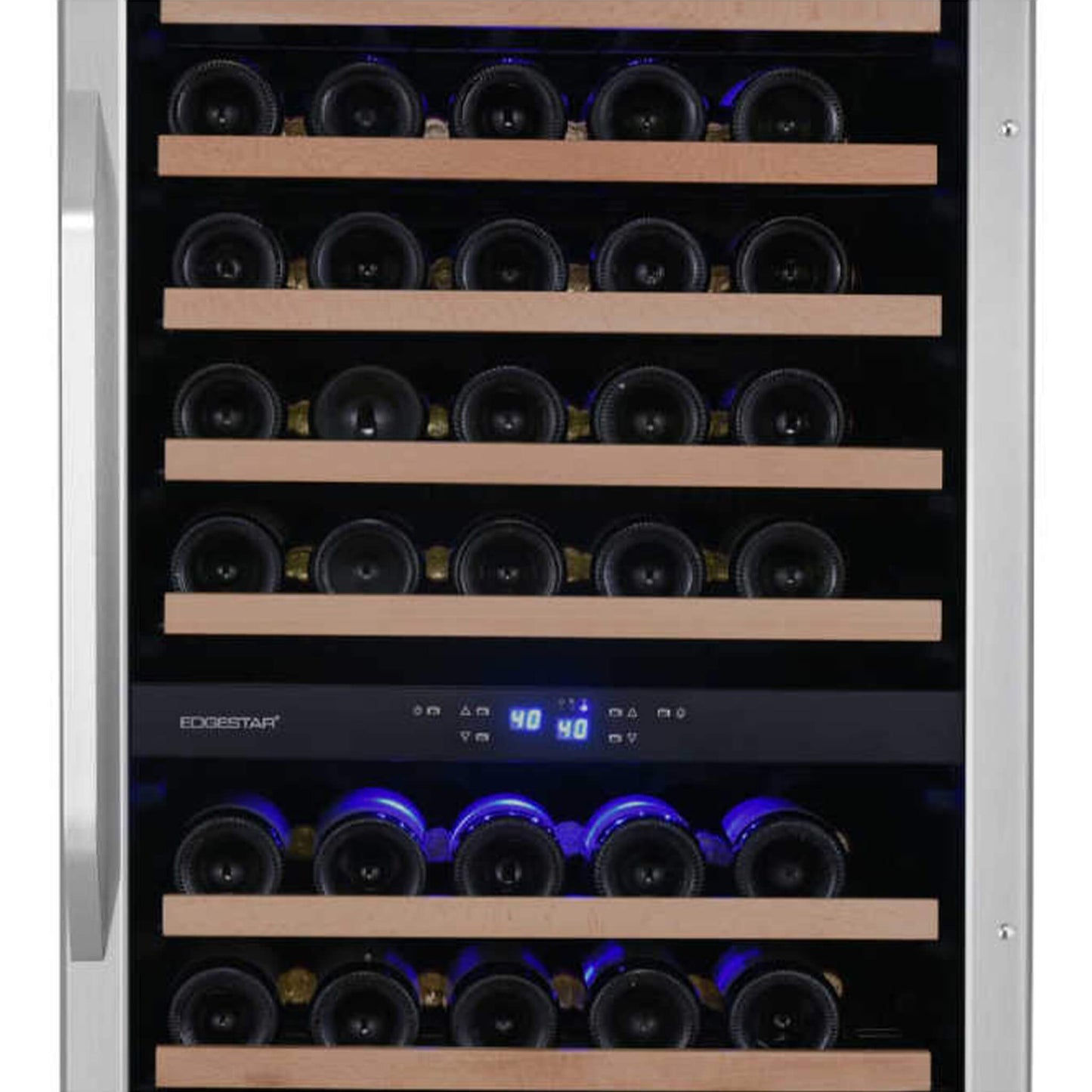 Edgestar 24-Inch 141 Bottle Capacity Freestanding Dual Zone Wine Cooler With Interior Lighting [CWR1552DZ] (SAK49245)