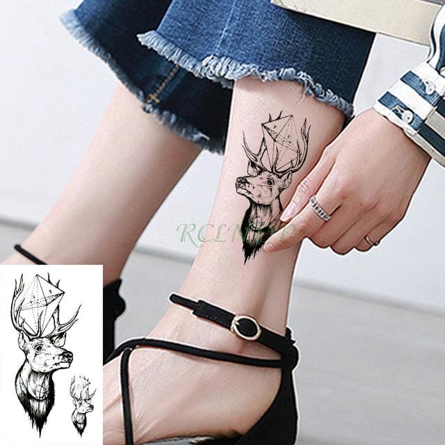 Elegant Black Waterproof Temporary Tattoo Stickers Moon Hill Modern Body Art Stickers Hand Foot High Quality For Womens