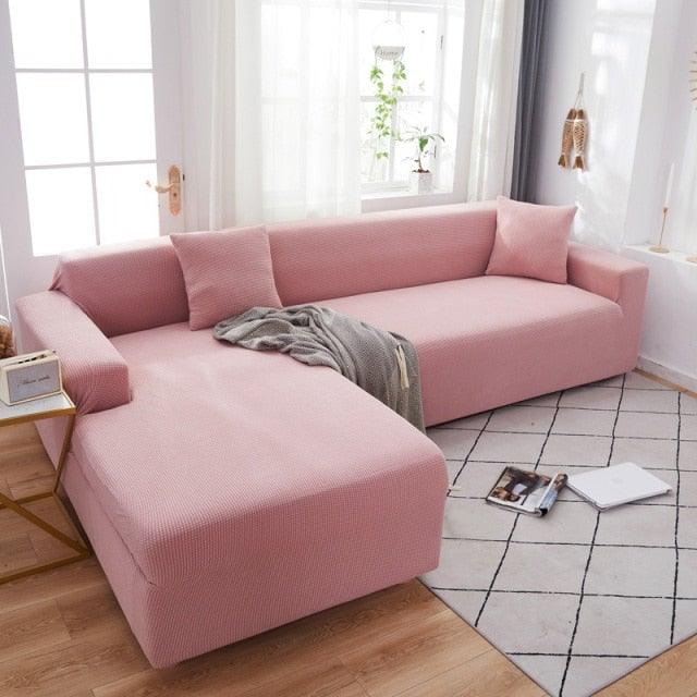 Elegant Elastic Sofa Covers Set for Living Room Chaise Lounge L Shape Corner Stretch Couch Armchair Slipcover Furniture Protector Shaped Sofa Cover Sectional Couch Cover for Living Room Fabric Chaise Lounge Slipcover