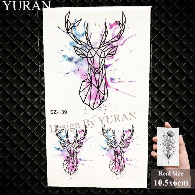 Elegant Lavender Flower Tattoo Stickers Temporary Waterproof Colorful Modern Children Tattoo