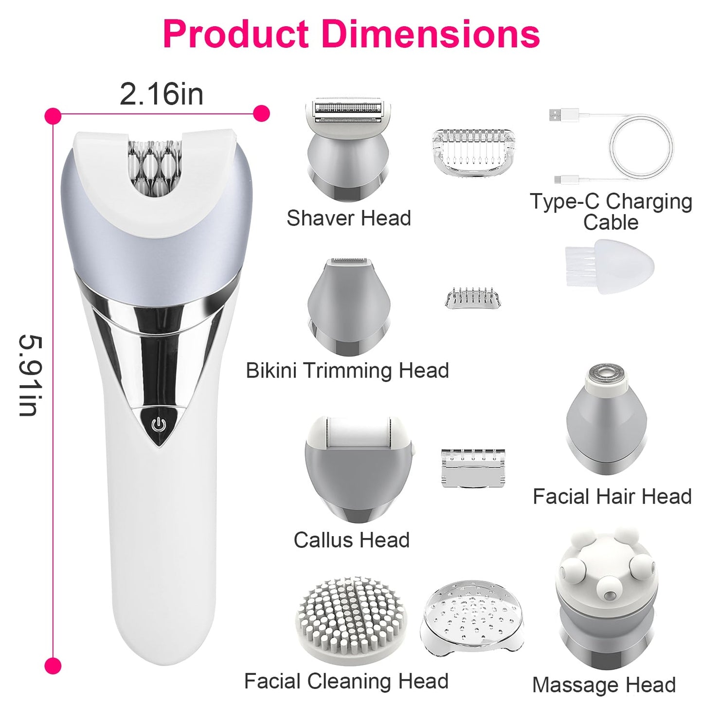 7 In 1 Electric Razor for Women Lady Hair Removal