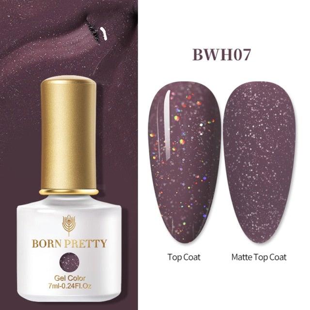 Fashion 2022 New Womens Colorful Nail Gel Polish Modern Glitter Pink Purple UV Diamond Stylish Design Nail Colors Gel For Girls and Women In Shinny Trend Color