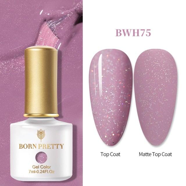 Fashion 2022 New Womens Colorful Nail Gel Polish Modern Glitter Pink Purple UV Diamond Stylish Design Nail Colors Gel For Girls and Women In Shinny Trend Color