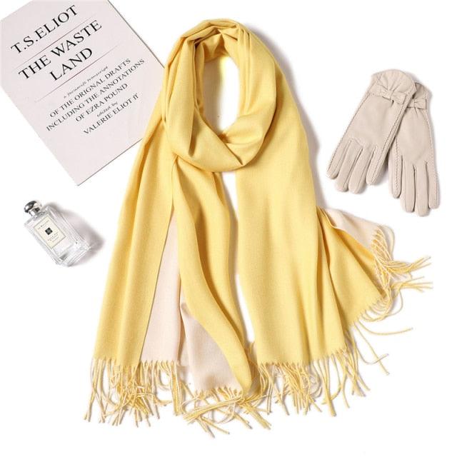 Fashion Winter Solid Soft Scarf Cashmere Lightweight Scarves Shawls Cashmere Escharpe Scarfs Lightweight Shawls Hijabs Shawls Escharpe Elegant Wrap Blanket Bandana Tassel For Lady